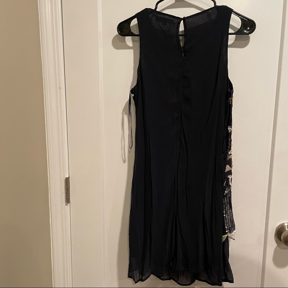 NWT Gracia Sequined Sparkle Navy Blue Mini Dress Sleeveless M - Picture 11 of 15